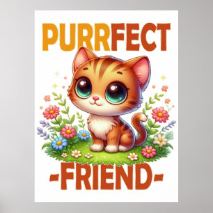 Purfect Friend pun Niedlich orange Katzenkätzchen Poster