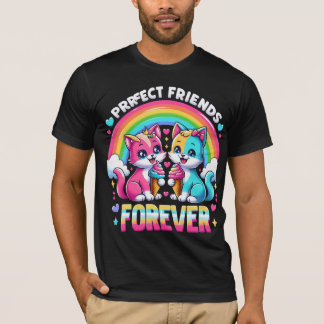 Purfect Friends Forever Niedlich Cat Rainbow T-Shirt
