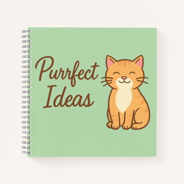 Purfect Ideas - Niedliche Cat Notebook-Abdeckung Notizbuch (Vorderseite)