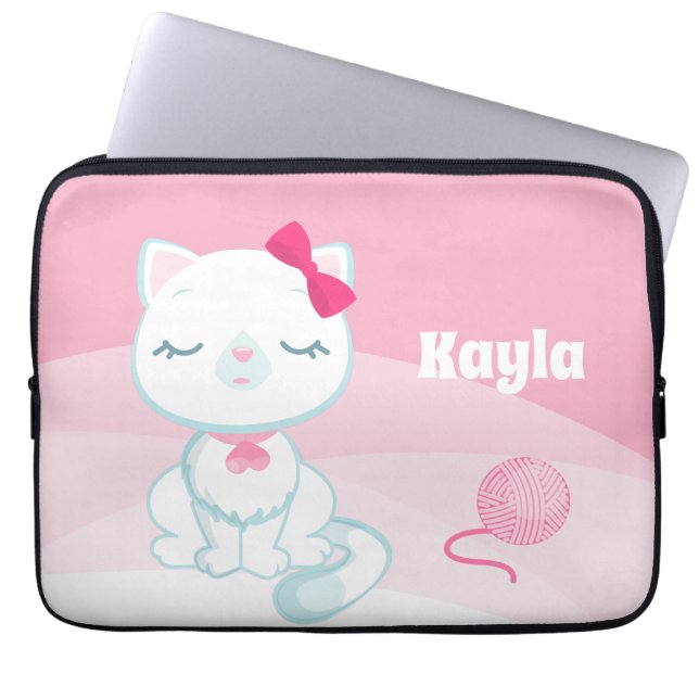 Purfect Kitty Kitten Girls Laptopschutzhülle (Vorderseite)