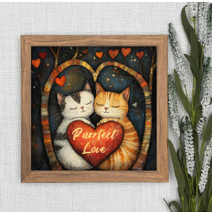 Purfect Liebe Ein gemütliches Cat Embrace Poster