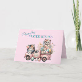Purfect Oaster Wishings - Sweet Kittens in LKW Feiertagskarte