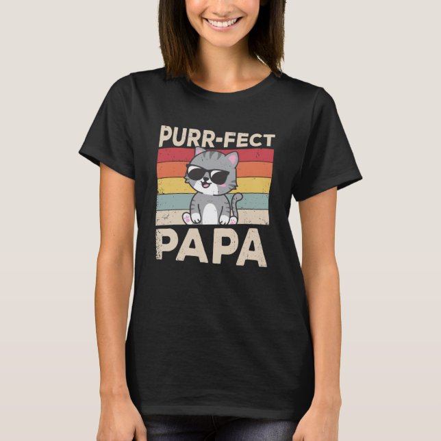 Purfect Papa Cat Vater Katzen Besitzer Haustiere T T-Shirt (Vorderseite)