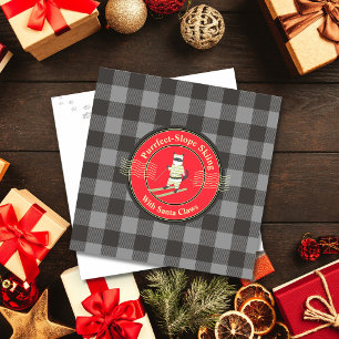 Purfect Slope Skiing mit Santa Claws Feiertagskarte