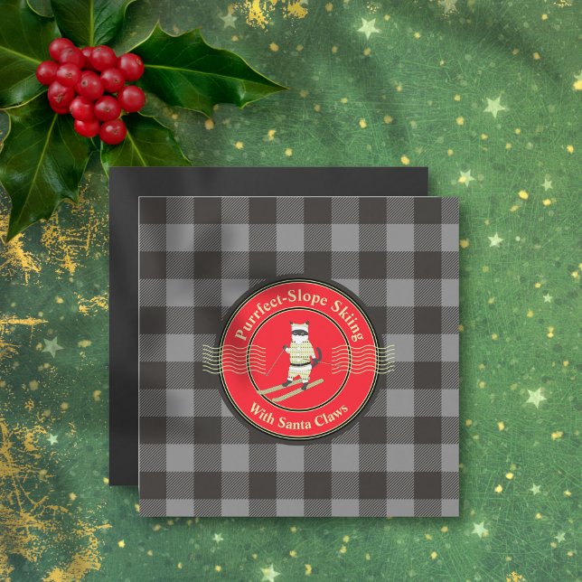 Purfect Slope Skiing mit Santa Claws Magnet Card (Purrfect-Slope Skiing with Santa Claws Magnet Card)