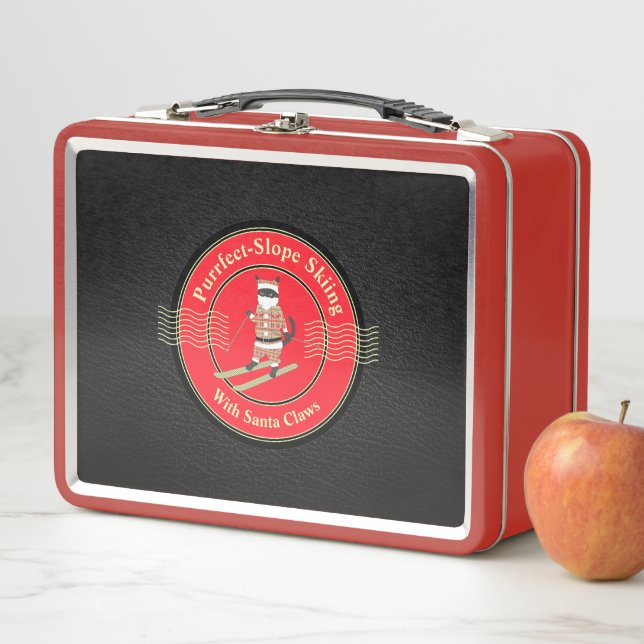 Purfect Slope Skiing mit Santa Claws Metall Brotdose (Beispiel)