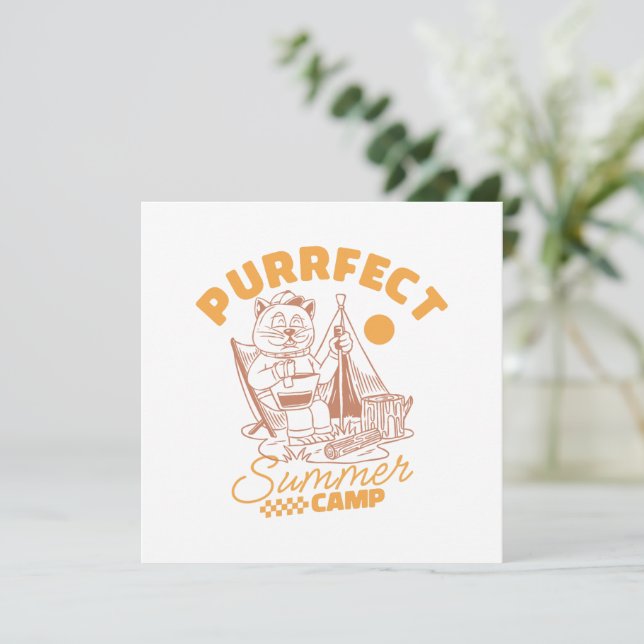 Purfect Summer Camp - Vintage Katze (Stehend Vorderseite)