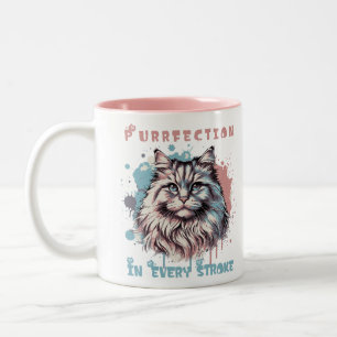 Purfection in jeder Stroke Cat Art Design Tasse