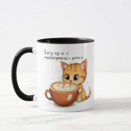 Purfektion in jeder Sippe - Niedliche Katze Latte  Tasse