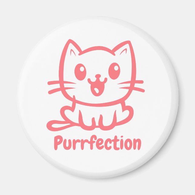 Purfektion, sehr Niedliche Anime-Katze Magnet (Vorne)