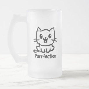 Purfektion, sehr Niedliche Anime-Katze Mattglas Bierglas