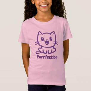 Purfektion, sehr Niedliche Anime-Katze T-Shirt