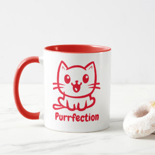 Purfektion, sehr Niedliche Anime-Katze Tasse
