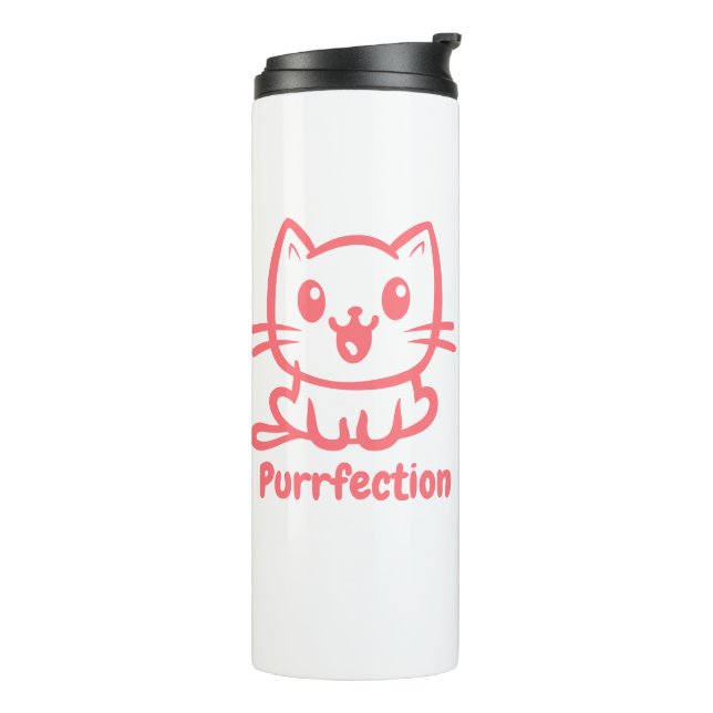 Purfektion, sehr Niedliche Anime-Katze Thermosbecher (Nach links gedreht)