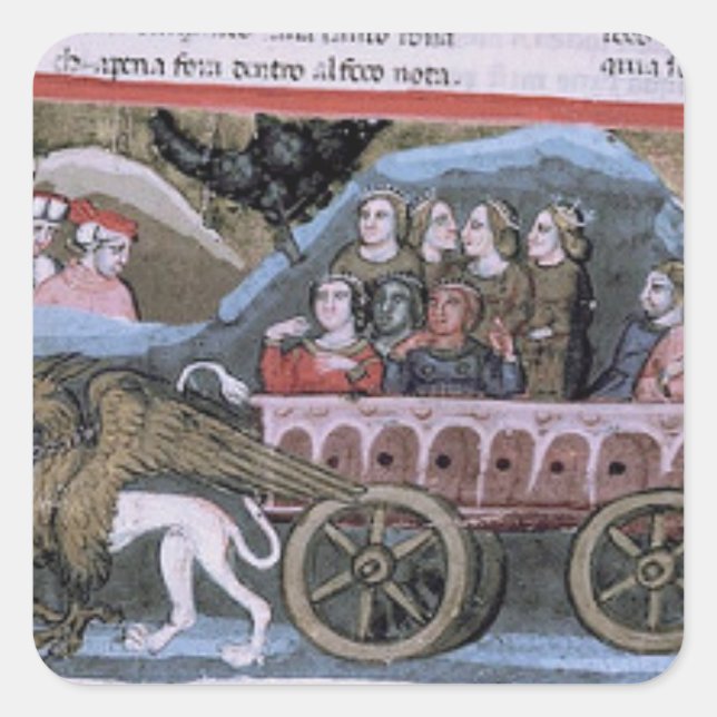 Purgatorio-Himmlischer Maler Quadratischer Aufkleber (Vorderseite)