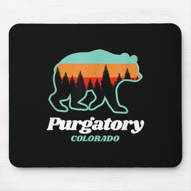 Purgatory Colorado Ski Snowboarden Bär Mousepad (Vorne)