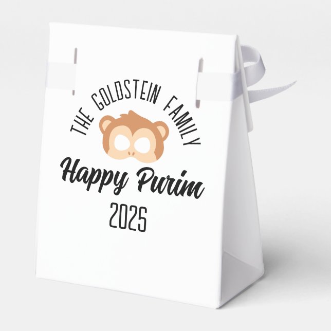 Purim Affenmaske masquerade Kostüm Geschenkschachtel (Rückseite)