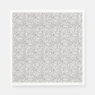 Purim Black and White Napkins Serviette