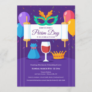 Purim Day Celebration Einladung/Ankündigung Einladung