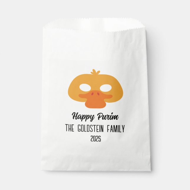 Purim Ente Maskerade Kostüm Geschenktütchen (Vorderseite)
