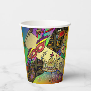 Purim Esther Celebration Dark Art Print Pappbecher