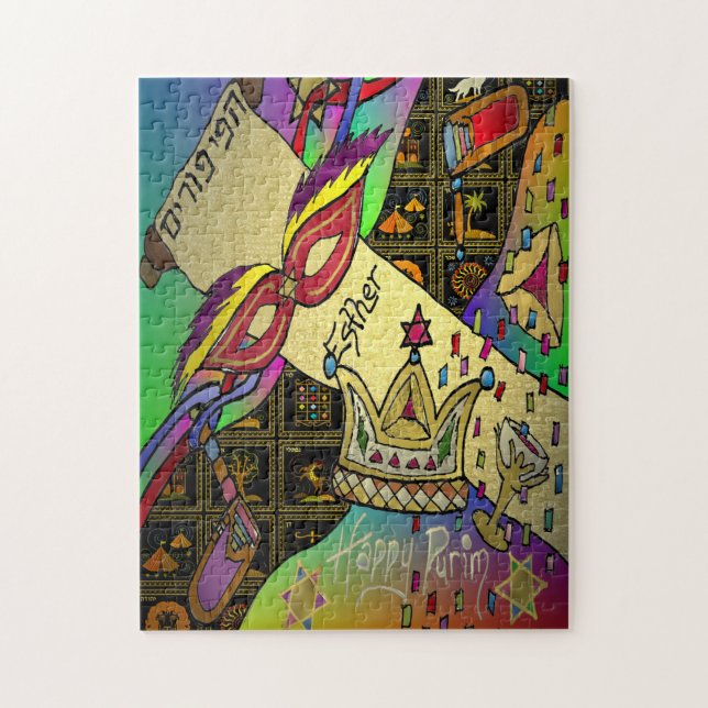 Purim Esther Celebration Dark Art Print Puzzle (Vertikal)