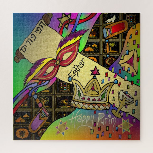 Purim Esther Celebration Dark Art Print Puzzle (Vertikal)