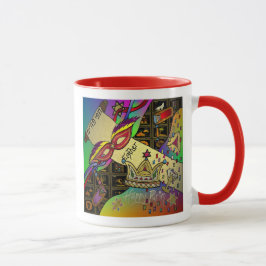 Purim Esther Celebration Dark Art Print Tasse