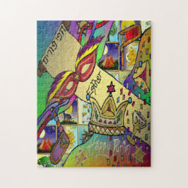 Purim Esther Celebration Light Art Print Puzzle