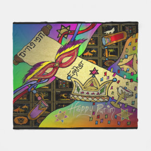 Purim Esther Feier Kunst Druck Fleece Decke