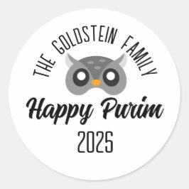 Purim Eule Maskerade Kostüm Runder Aufkleber