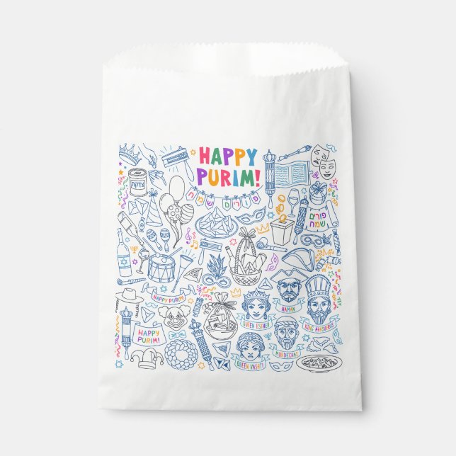 Purim Favor Bags - Hamantaschen Purim Art Favorite Geschenktütchen (Vorderseite)