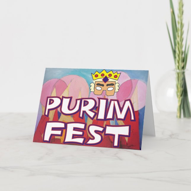 Purim Fest Karte (Vorderseite)