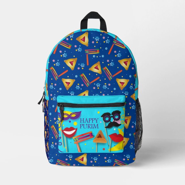 Purim Festival Jewish Holiday Geschenke Hamantasch Bedruckter Rucksack (Vorderseite)