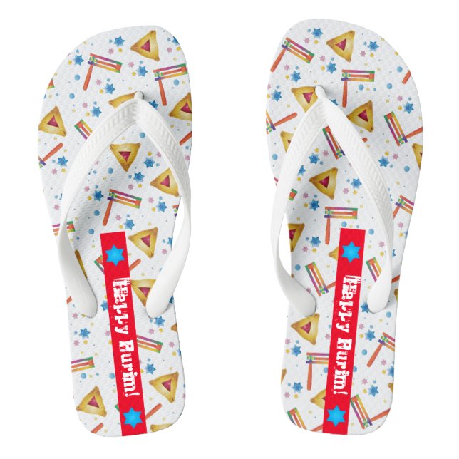 Purim Festival Jewish Holiday Geschenke Hamantasch Flip Flops (Fußbett)