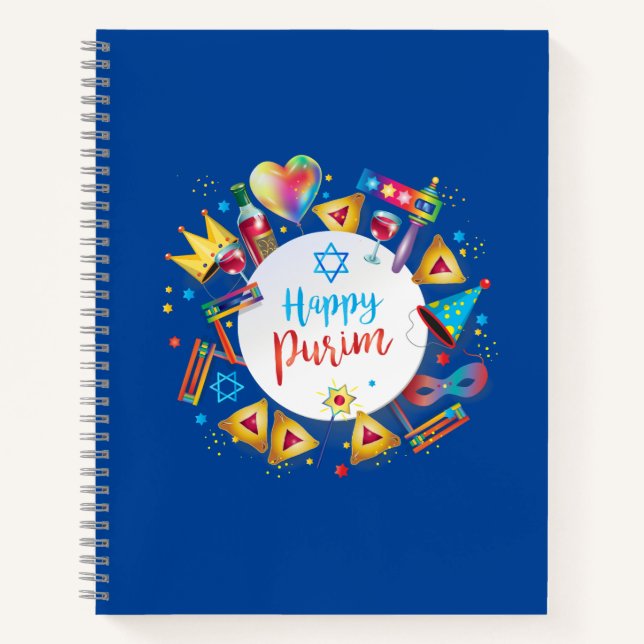 Purim Festival Jewish Holiday Geschenke Hamantasch Notizbuch (Vorderseite)