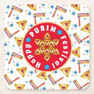 Purim Festival Jewish Holiday Geschenke Hamantasch Rechteckiger Pappuntersetzer