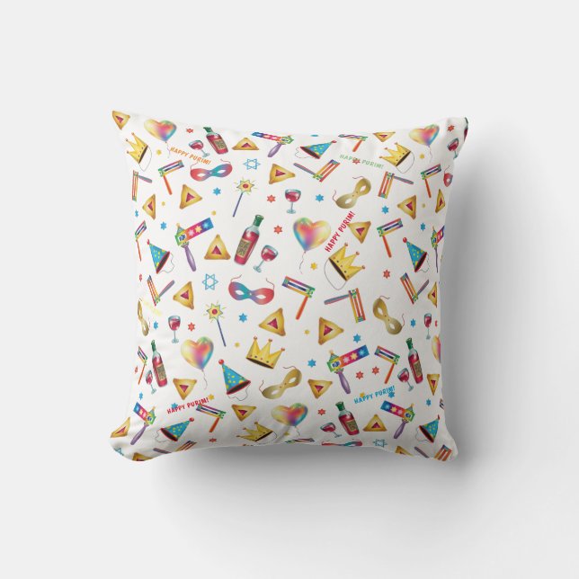 Purim Festival Kinder Party Niedlich Clownsfeier Kissen (Vorderseite)