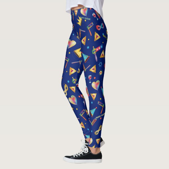 Purim Festival Kinder Party Niedlich Clownsfeier Leggings (Links)