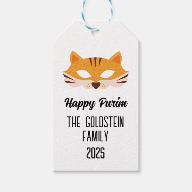 Purim Fuchs Maskerade Kostüm Geschenkanhänger (Vorderseite)