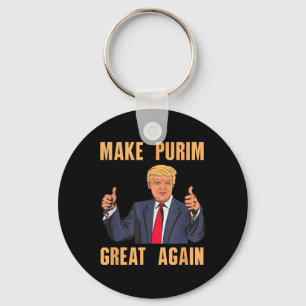 Purim Groß machen, wieder lustig Trump Kostüm Hebr Schlüsselanhänger