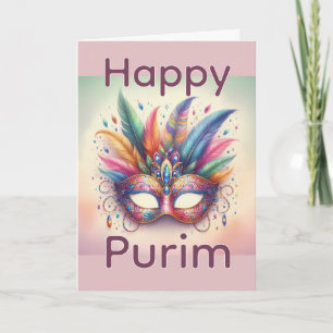 Purim-Grußkarte – Freude und Errettung - Lila Karte
