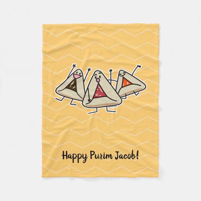 Purim hamantaschen Gebäck Sameach Oznei Haman Fleecedecke (Vorderseite)