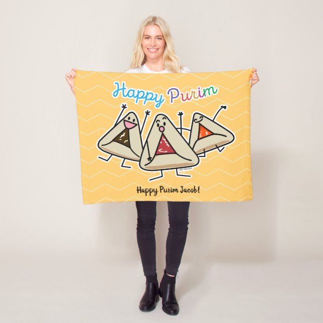 Purim hamantaschen Gebäck Sameach Oznei Haman Fleecedecke (Beispiel)