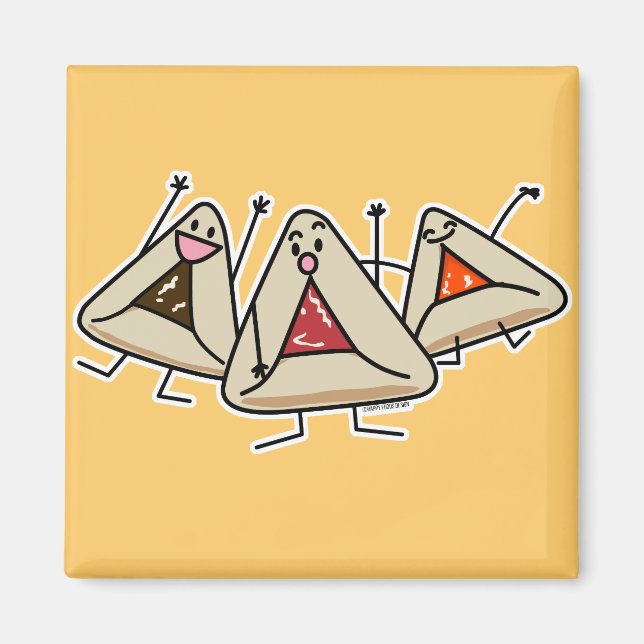 Purim hamantaschen Gebäck Sameach Oznei Haman Magnet (Vorne)