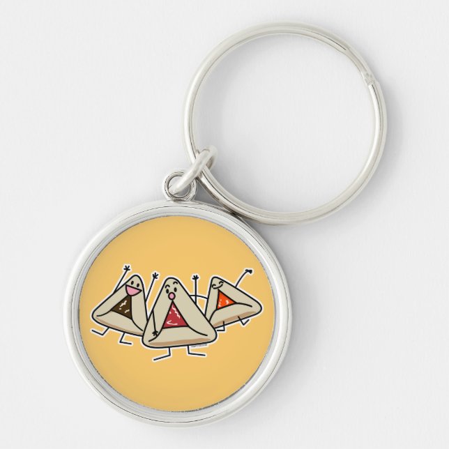 Purim hamantaschen Gebäck Sameach Oznei Haman Schlüsselanhänger (Vorne)