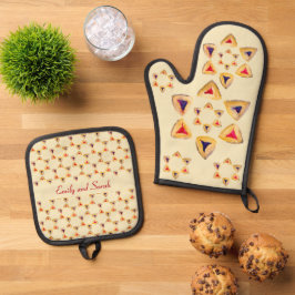 Purim Hamantaschen Personalizable Ofenhandschuh & Topflappen-Set