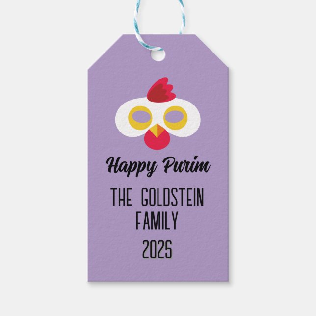 Purim-Hühnermaske Masquerade-Kostüm Geschenkanhänger (Vorderseite)