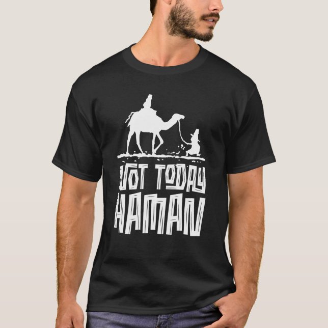 Purim jüdischer Spaß heute nicht Haman Kostümkleid T-Shirt (Vorderseite)