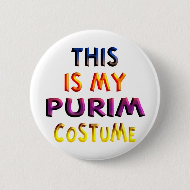 Purim Kostüm Button (Vorderseite)